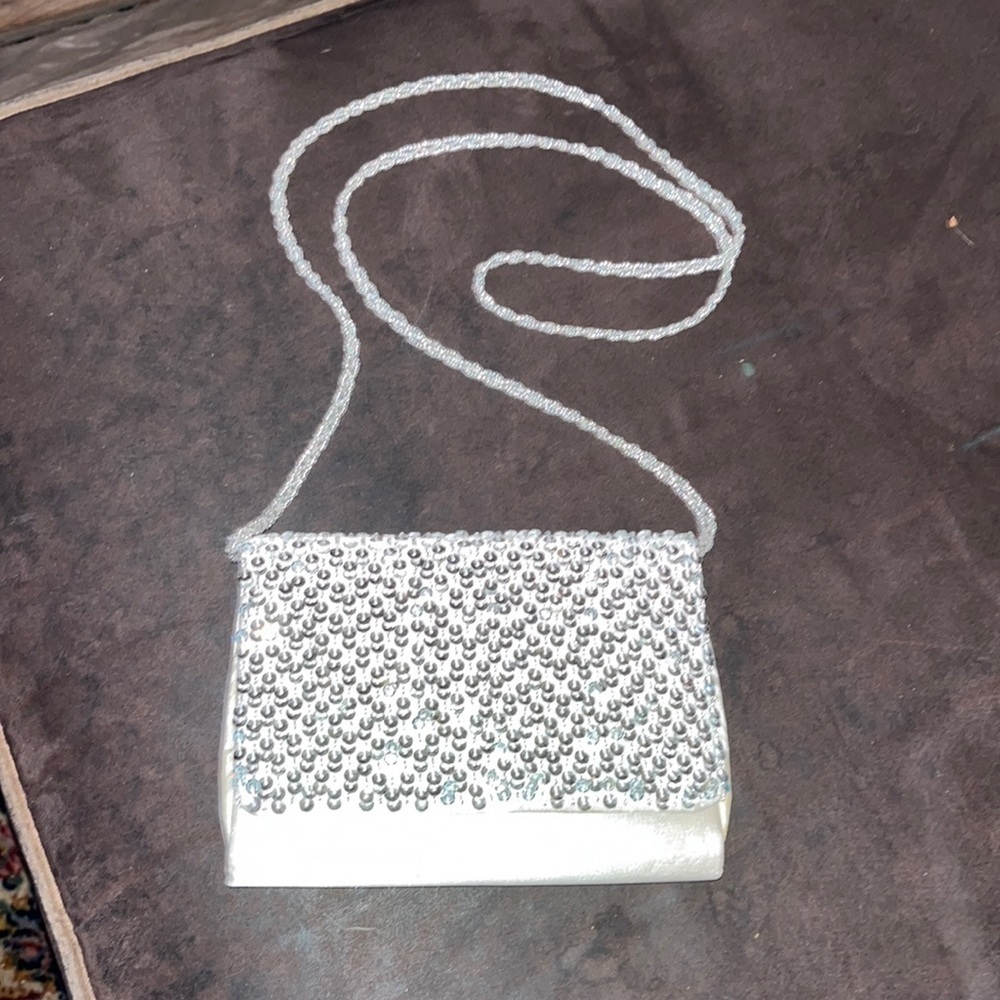 Sequined and beaded clutch
